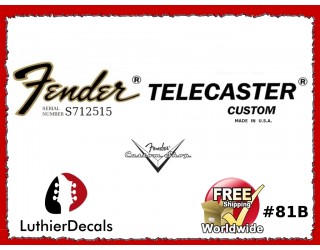Fender Decal Telecaster Custom Guitar Decal #81